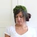 1940s Birdcage Veil Fascinator Hat, Green Velvet Flower Hat Bird Cage Veil, One Size