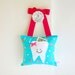 Girl's Tooth Fairy Pillow Tooth Fairy Gift in Turquoise Blue and Hot Pink