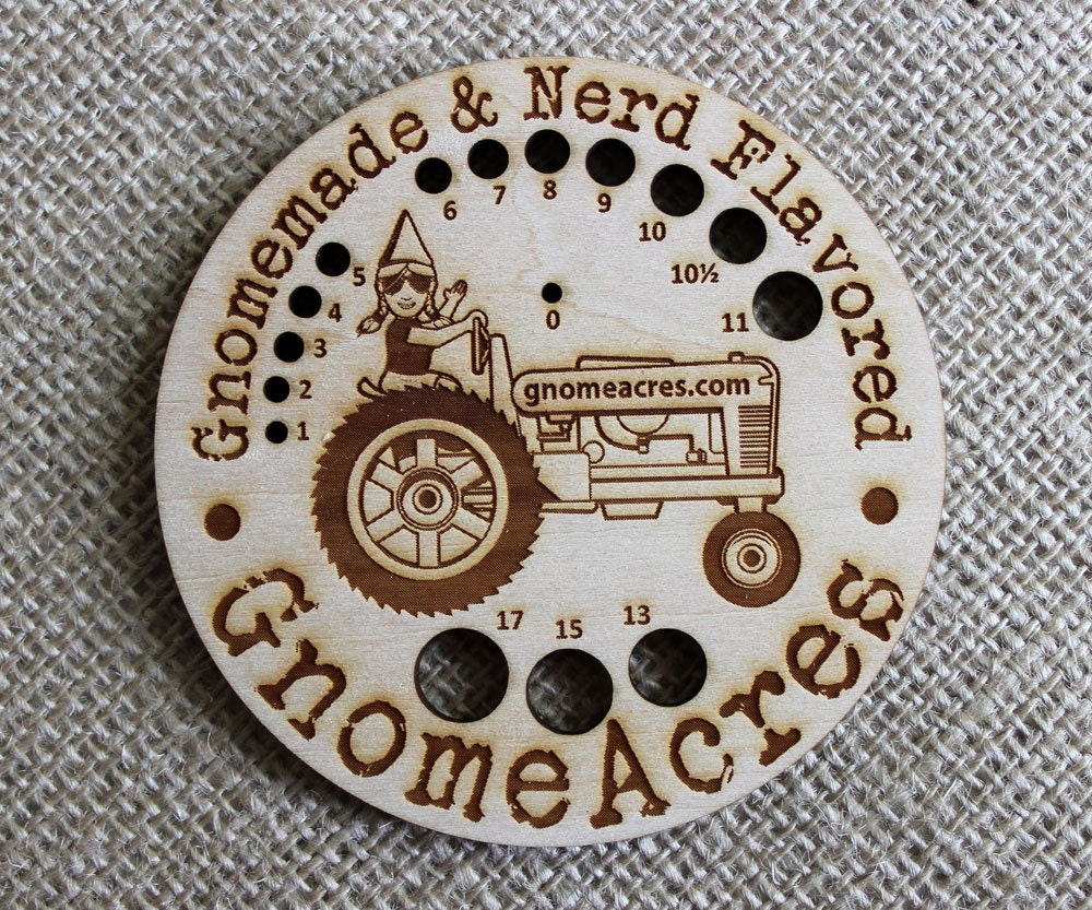 Knitting Needle Gauge - STANDARD - Laser Cut Wood - Designed by GnomeAcres