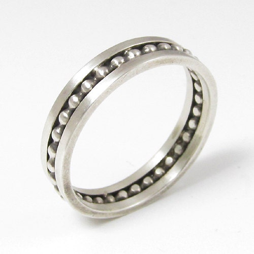 Silver Bead Ring - size 7
