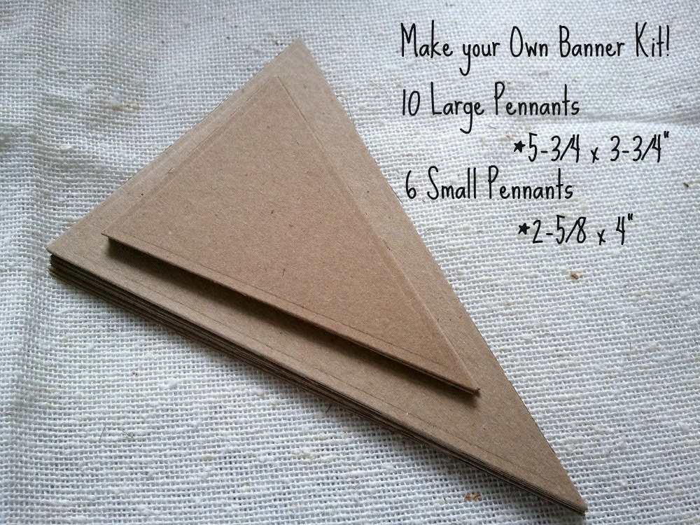 Do it yourself Pennant Banner Kit weddings, birthdays, parties, home decor