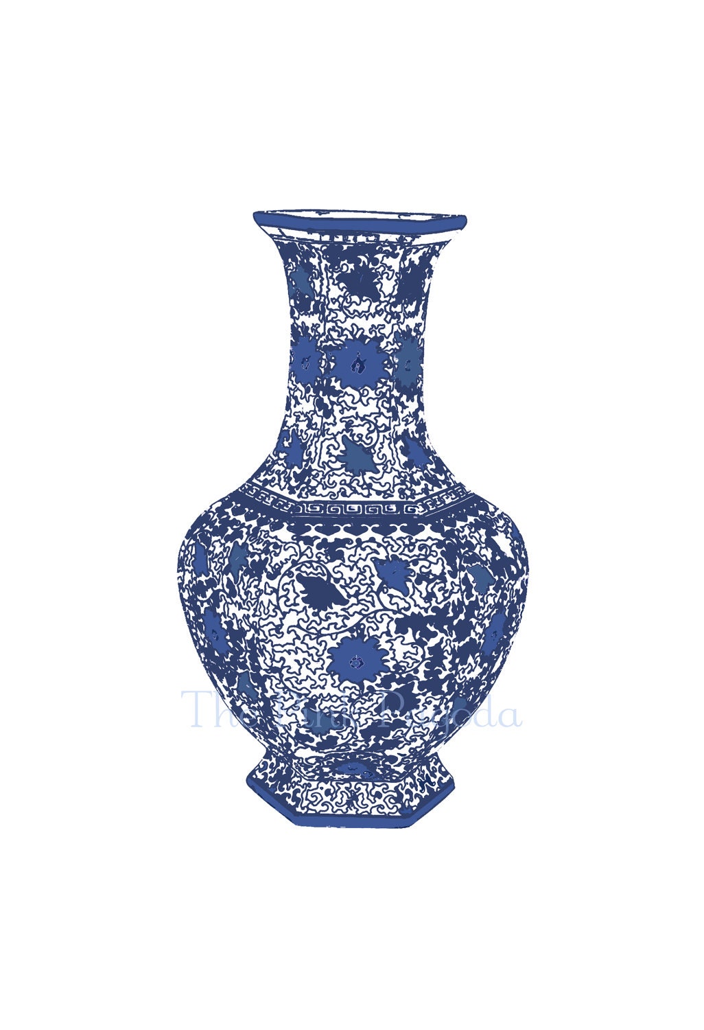 Blue and White Chinese Vase - 3  13x19 Giclee