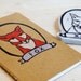Red Fox in a Frame Blank or Lined Notebook Moleskine Journal Hand Carved Stamp Hand Colored