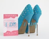 SALESomething Blue Rhinestone "I Do" Shoe Sticker (Design B)