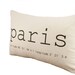 Paris Coordinates OR Custom Coordinates - Hemp Cushion Cover - 12x18