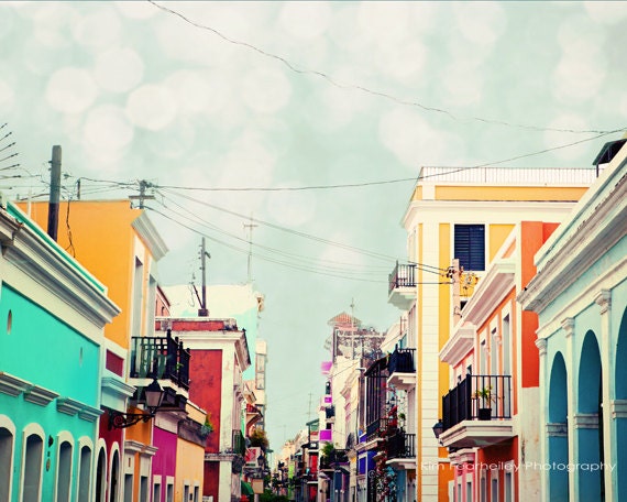 Old San Juan Colorful Buildings - Fine Art Photography, old san juan, san juan, puerto rico, colorful, cityscape, historical, fpoe - kimfearheiley
