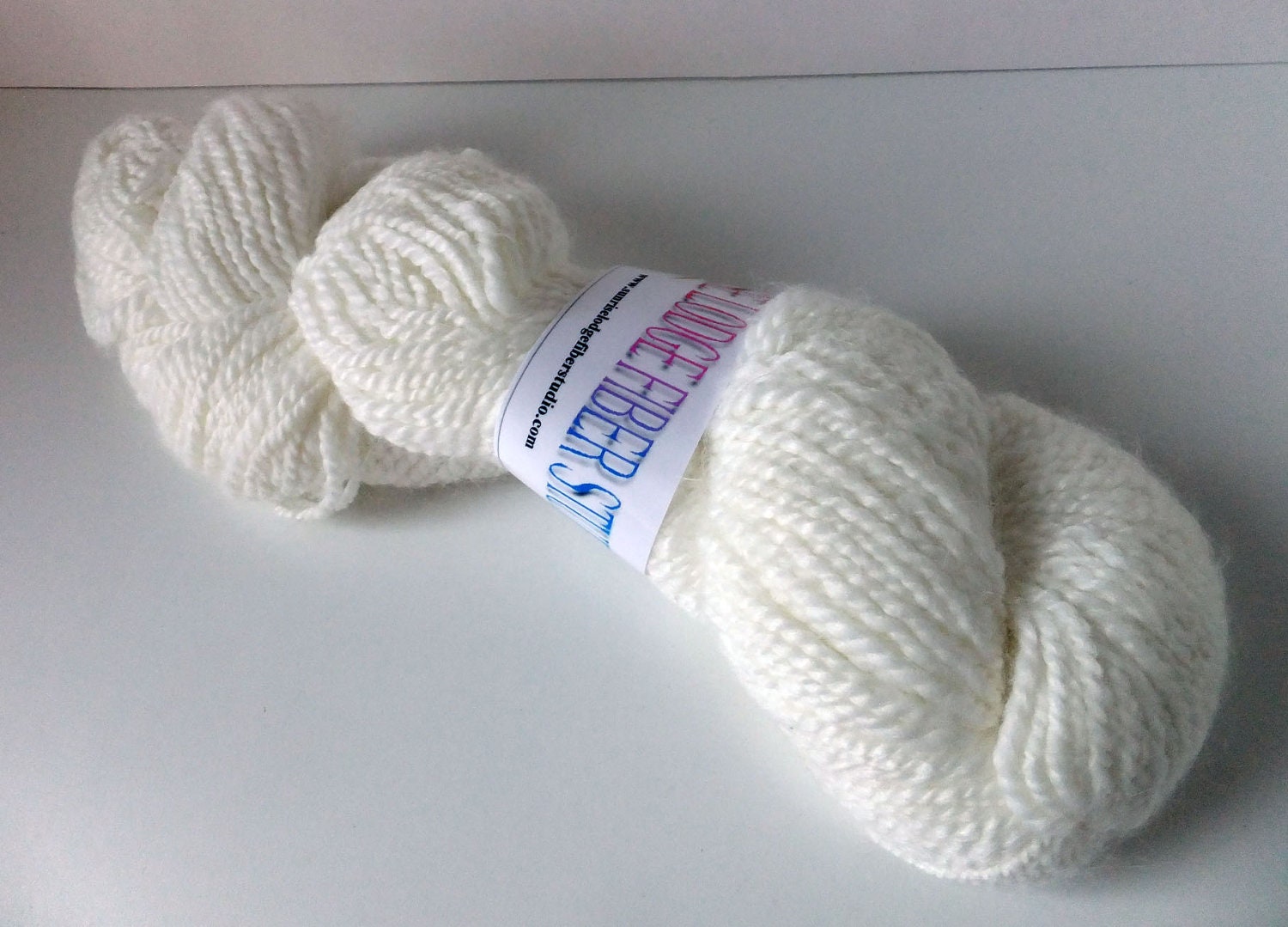 Destash - Faux Snow - Faux Snow Hand Spun DK Weight Yarn - 156 Yards