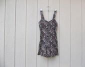 Body Con Jumper // Unique Print // Brown Black Beige  // XS Small