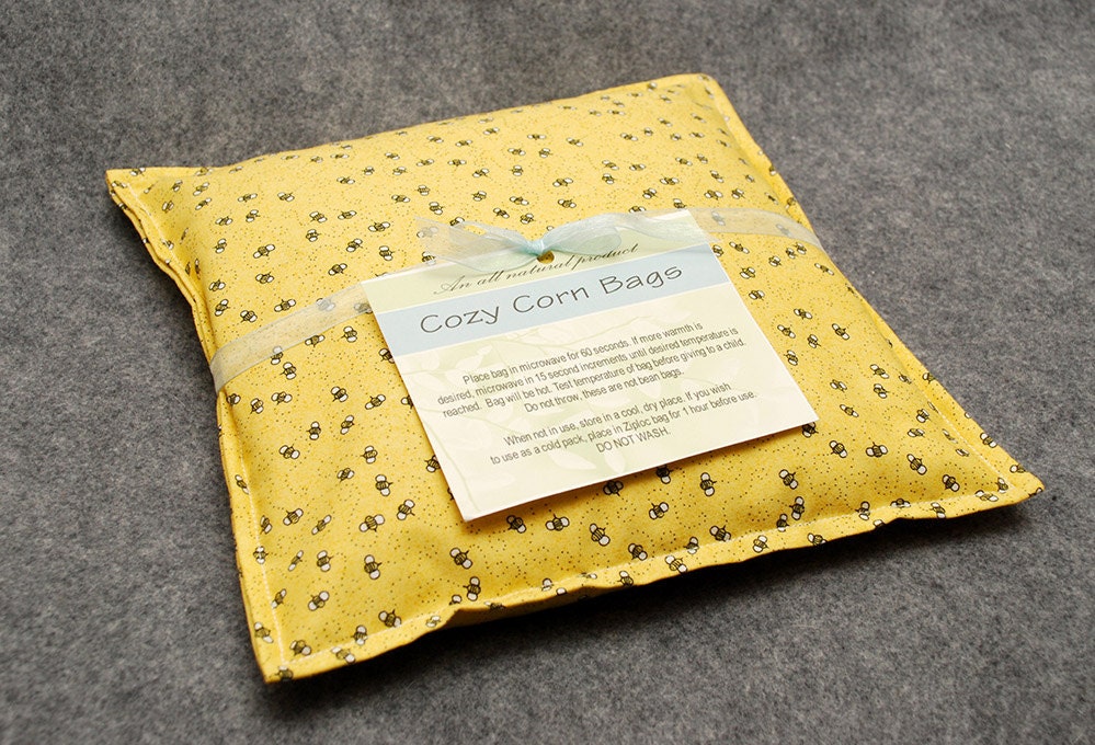 Heating Pad Corn Bag -- Busy Bee, Child Snuggler 9x9