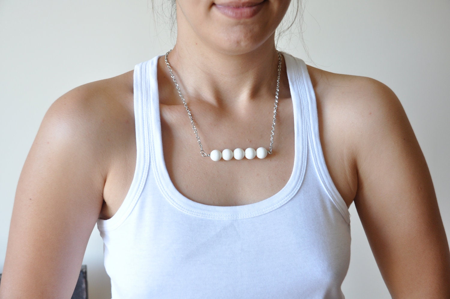 white coral necklace -tribal necklace - hobilium