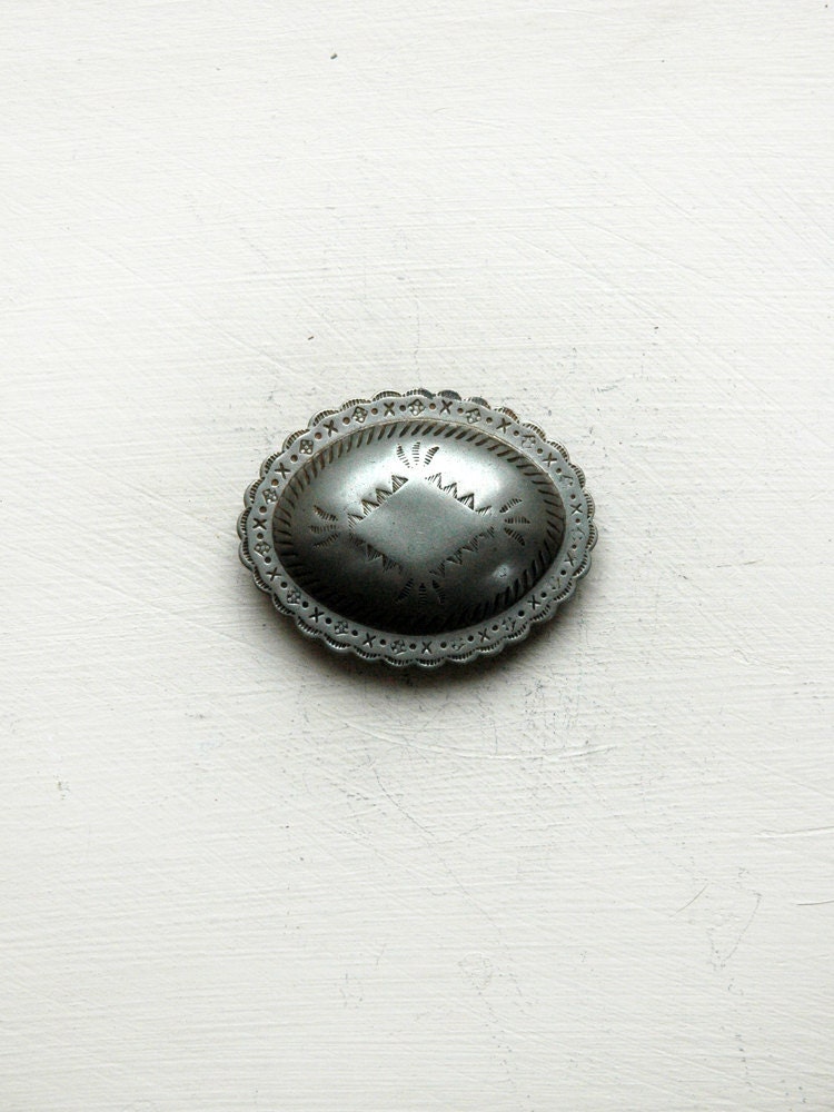 Southwestern Buckle / Vintage Silver Belt Buckle