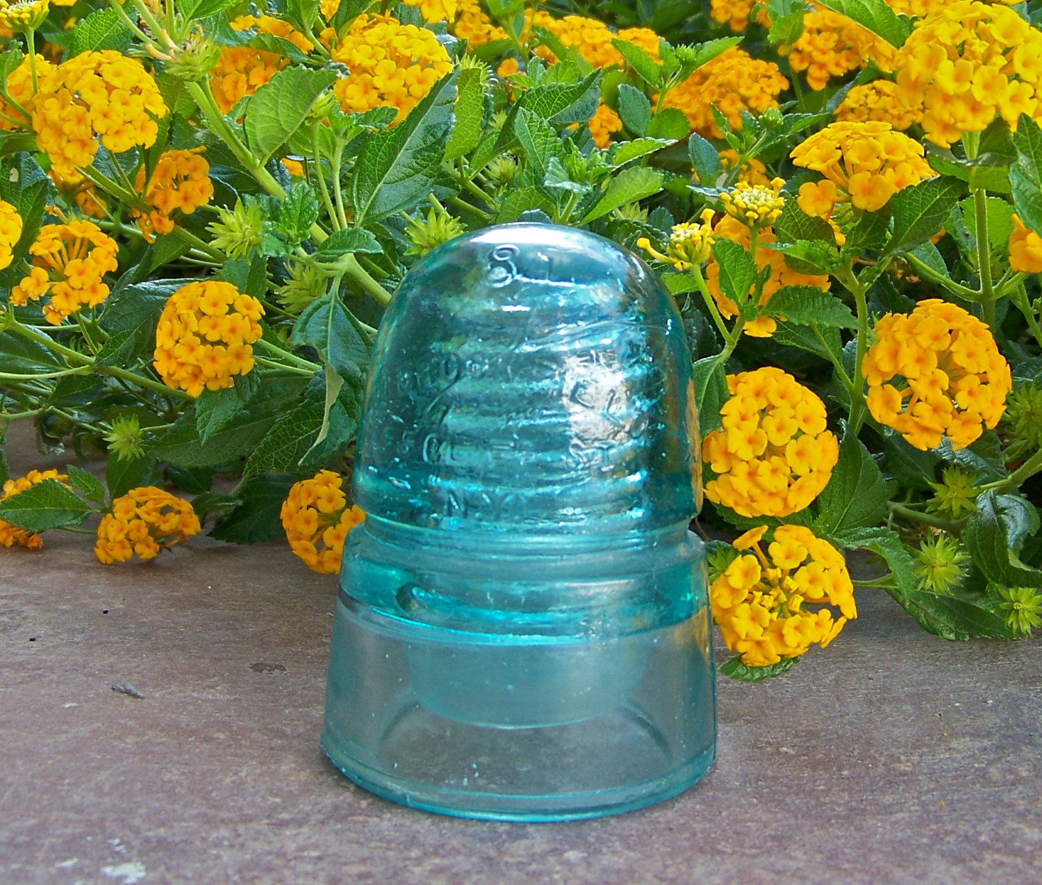 Vintage Glass Insulator Aqua Blue Brookfield