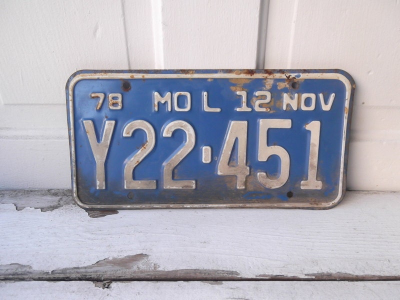 Vintage 1978 Missouri License Plate FREE SHIPPING