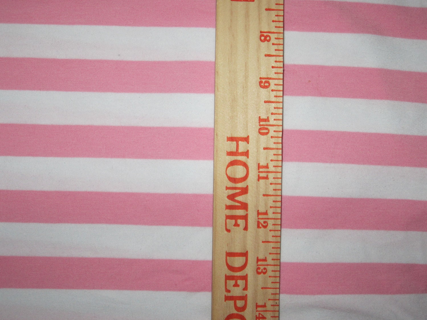 Apx. 7/8" Bubblegum PInk and White Cotton Lycra Stripe Knit Fabric