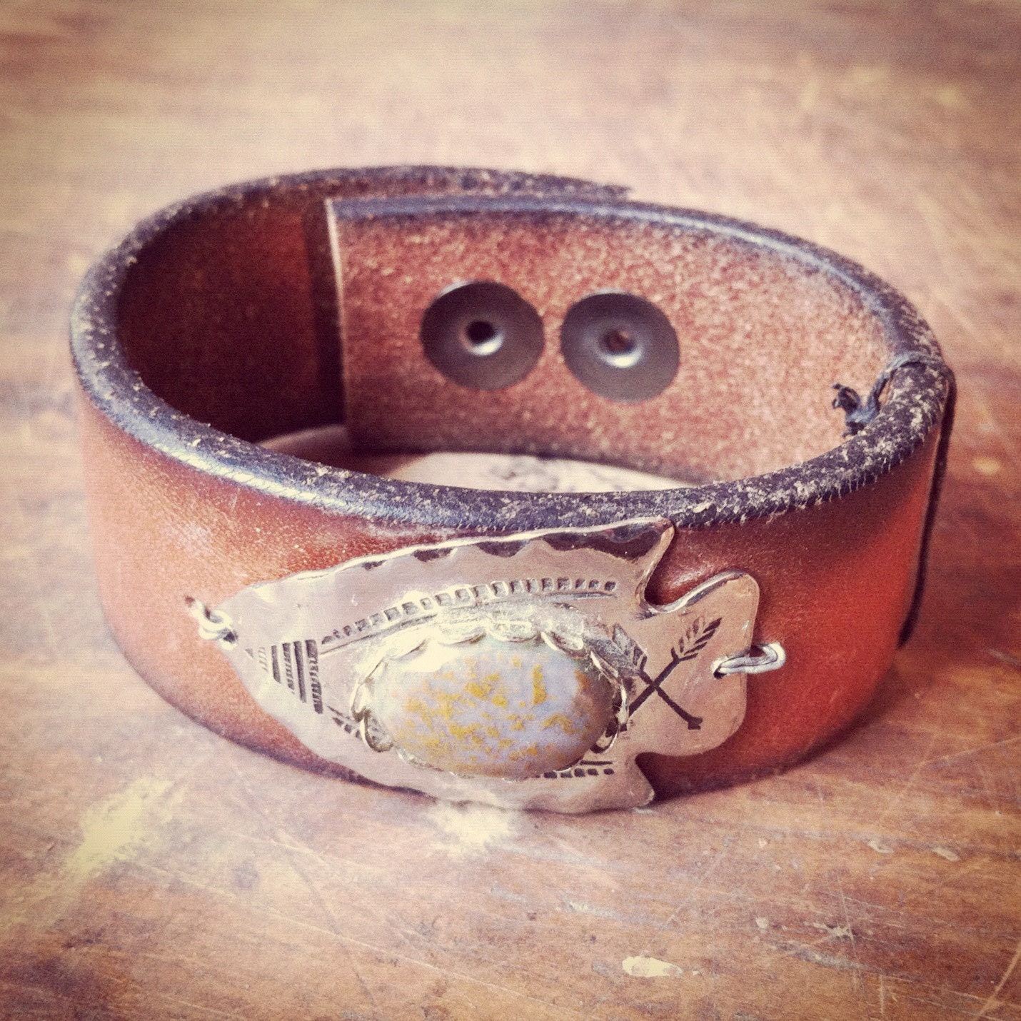 Arrowhead Leather Cuff