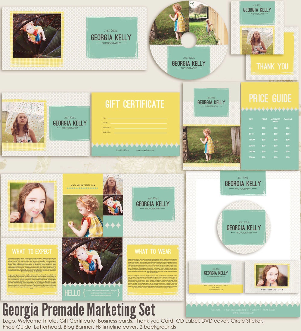 INSTANT DOWNLOAD - Georgia Premade Photography Marketing Set Templates