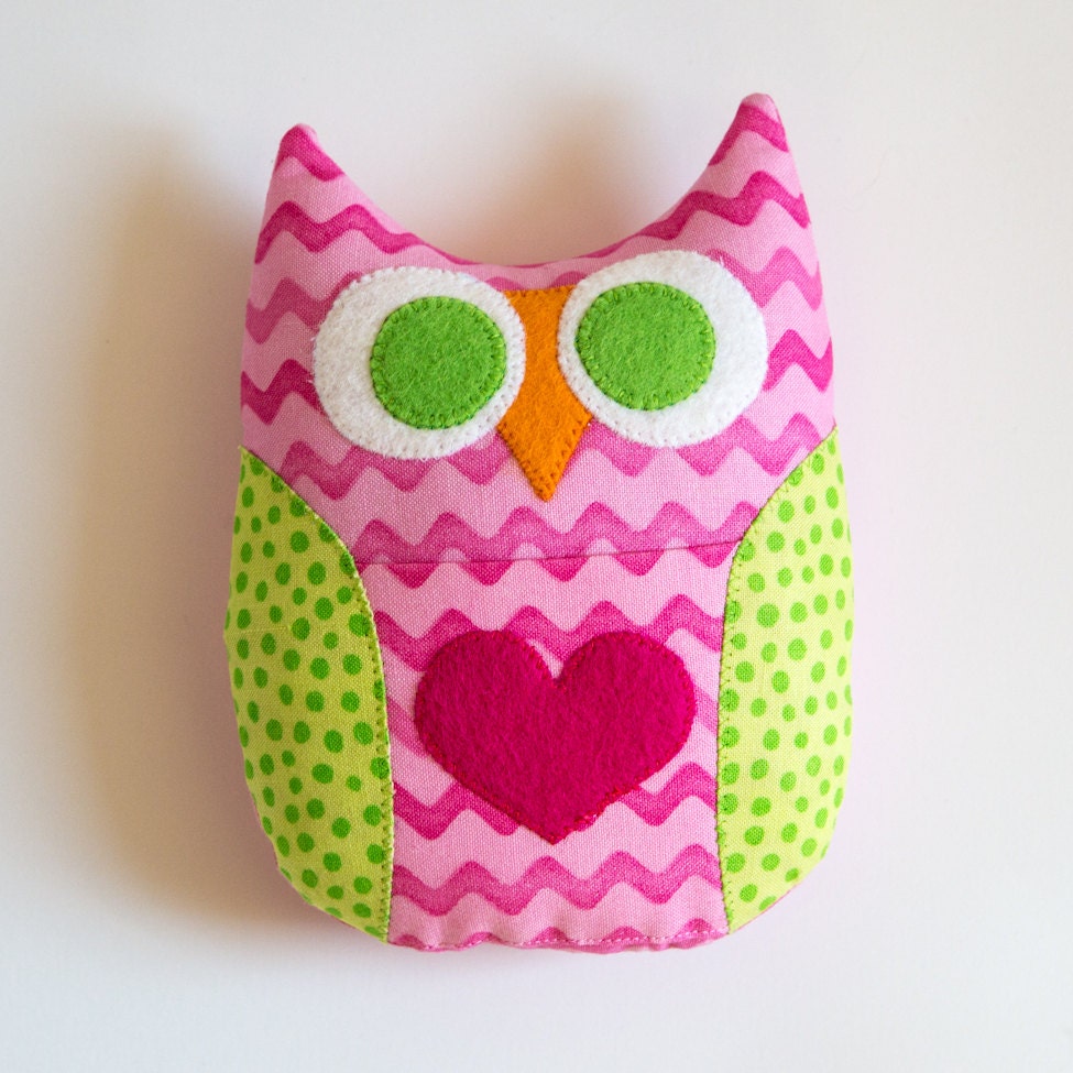 Personalized Owl Tooth Fairy Pillow - Pink and Green - MyCreativeFrenzy