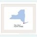 New York State Love Map Silhouette 8x10 Print - Customized