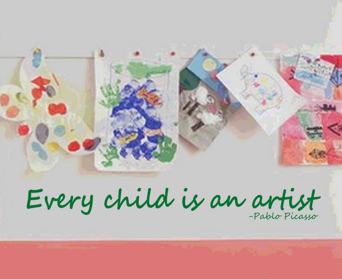 Every child is an artist - Pablo Picasso - Wall Decal Vinyl Decal Wall Art Childrens Art Room