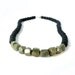 cyber monday. METAL. pyrite and matte black onyx necklace. metallic fools gold and sterling silver clasp. urban. gift for her.