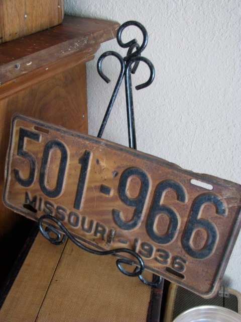 Vintage 1936 Missouri Automobile License Plate