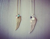 Angel wing necklace (silver / long)