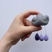 Grey wool felt rain cloud with lavender raindrops - Purple Rain Brooch