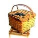 Vintage Picnic Basket Antique Wood Pie Grate Oak Splints 1930s Picnic Basket