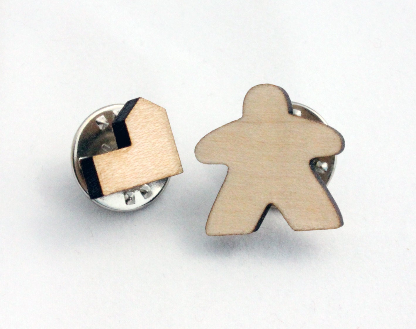 Meeple and Catan Lapel Pins one Pair