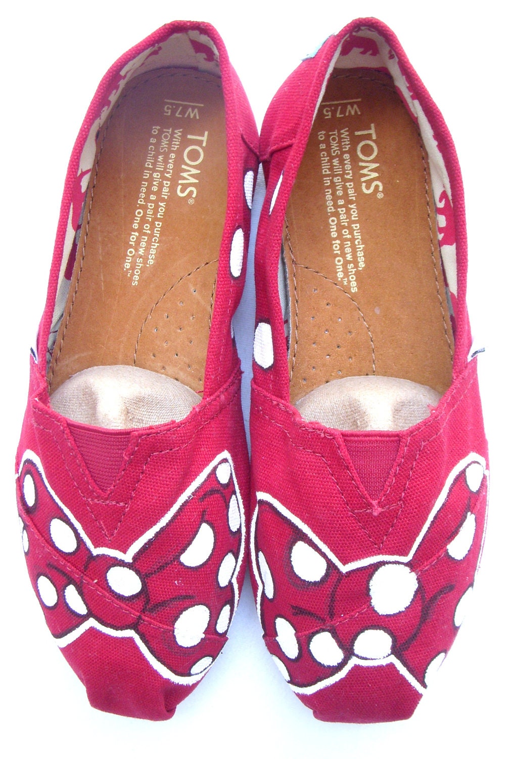 The Minnie - Red and White Custom TOMS