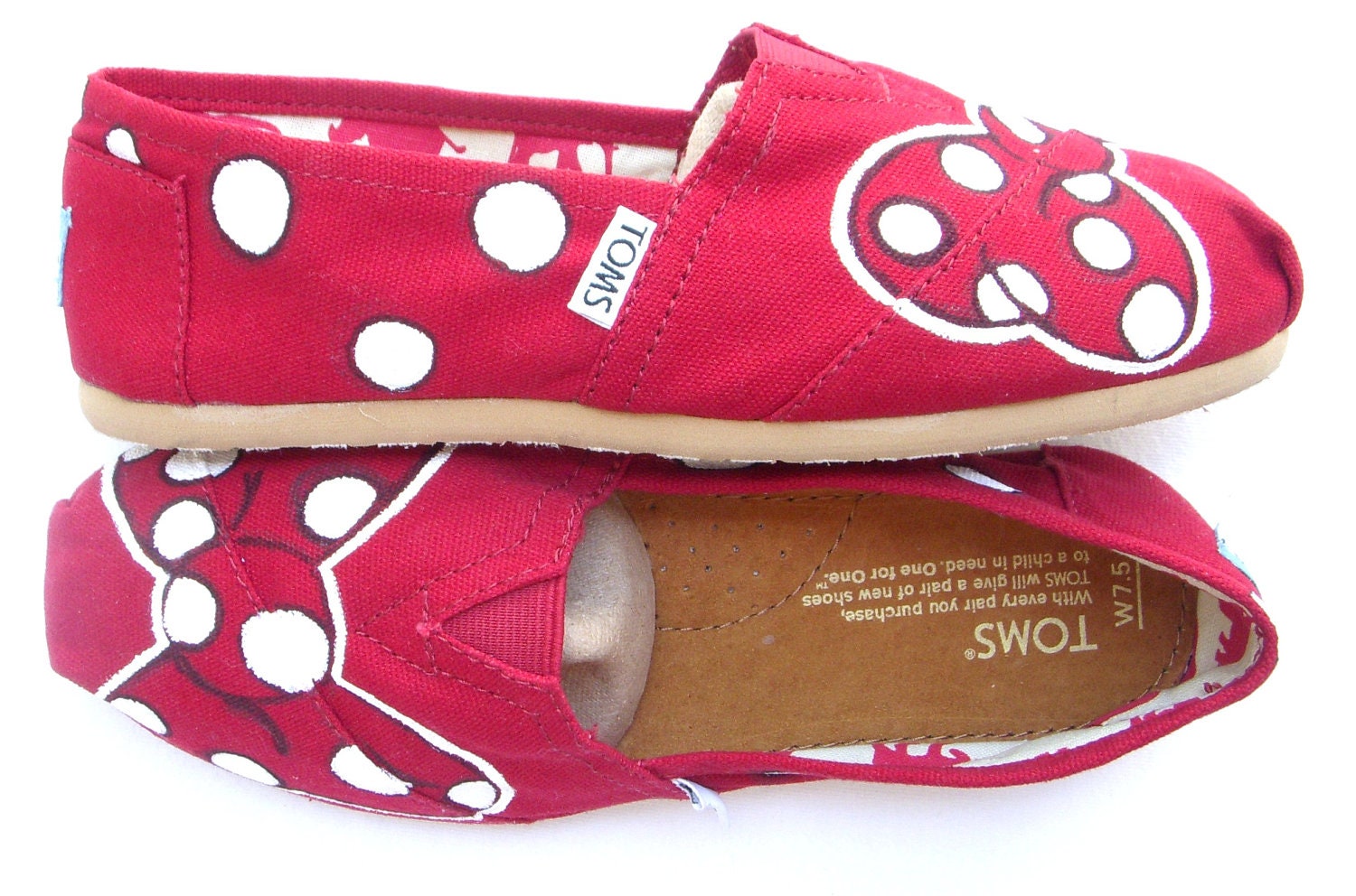 The Minnie - Red and White Custom TOMS