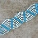 Beadwoven Cuff Bracelet in blue and white