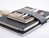 Large Journal Bandolier / Travel light, Draw often / grey wave