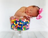 1 bubblegum pink satin bow photo prop headband must have