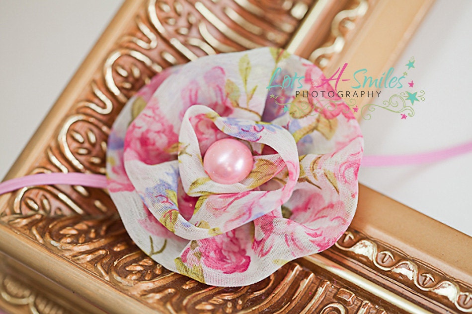 childrens headbands - infant headbands, newborn headbands, toddler headbands, girls headbands, pink chiffon flower headbands