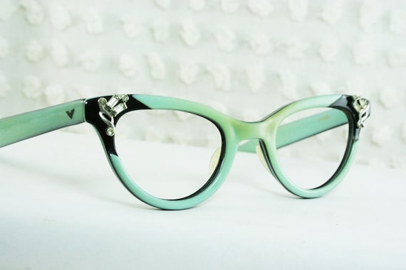 50s Cat Eye Glasses 1960s Rhinestone Eyeglasses By Diaeyewear