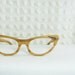 50s Wood Cat Eye Glasses 1950s Eyeglasses Natural Wooden Woodgrain 46/20 New Old Stock Optical Frame Italy