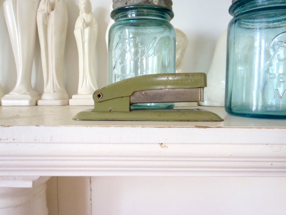 Metal Stapler Vintage Swingline Cub Green