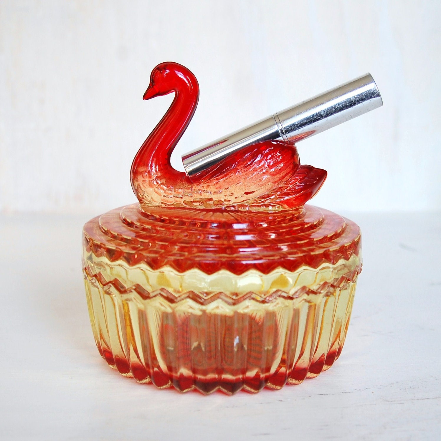 Vintage 1960s Swan Lipstick Holder