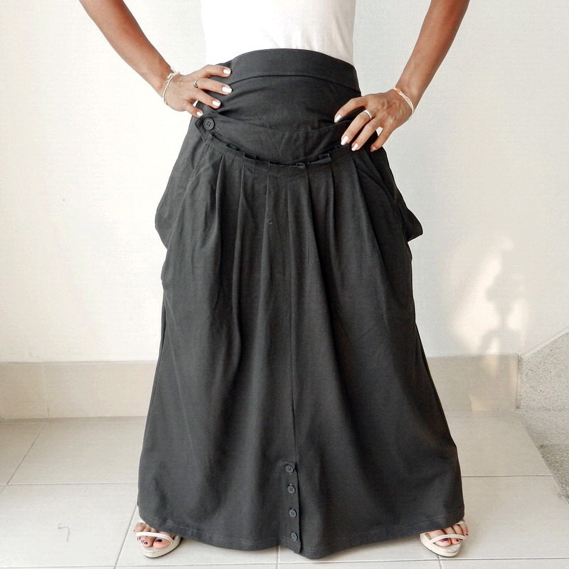 Convertible Dress 4 in 1 Skirt/Pant/Dresses,Cotton Jersey Charcoal Grey Color.