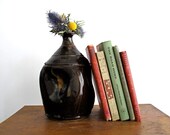 Vintage Ceramic Vase - Rustic Brown Jug, Pottery, Primitive