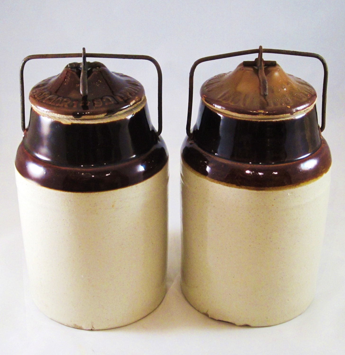 WEIR Primitive Industrial Stoneware Crock Canister Set by ReArcade