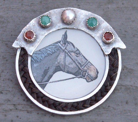 Custom Horse Jewelry Necklace Pendant Brooch by RistraRanch