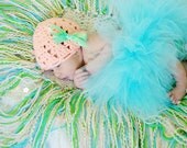 Newborn Baby 0-6 Months Photography Prop Hand Crochet Fringe Blanket for 1st photos or Professional Prop
