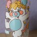 vintage 1980's drinking glass, Popples, white teddy bears, 1986, kitsch, kitschy, pink blue