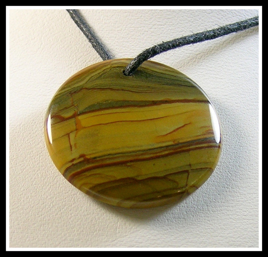 Round Banded Wildhorse Jasper Focal Bead