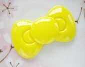 1pc - LL Yellow Kitty Bow Decoden Cabochon (58x34mm) BL10008
