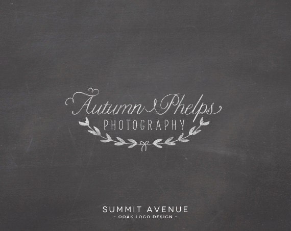 Custom PreDesigned OOAK vintage wreath Logo design for Boutique or Photography by summit avenue