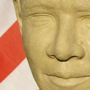 Solid OBAMA HEAD PLANTER - Original Copyrighted Garden Sculpture (o)
