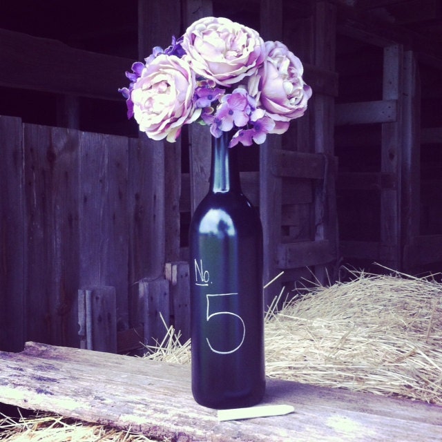 Chalkboard Wine Bottle Wine Bottle Wedding Centerpiece Chalkboard Wedding Centerpiece Wine Bottle Decor Wine Bottle Chalkboard Centerpiece